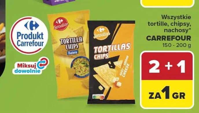 Tortille chipsy i nachosy Carrefour promocja w Carrefour