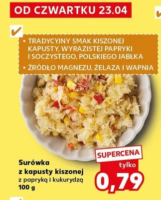 Surówka z kapusty kiszonej z papryką i kukurydzą promocja w Kaufland
