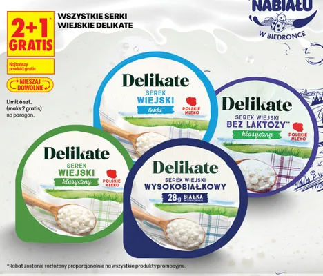 Serek wiejski wysokobiałkowy Delikate promocja w Biedronka
