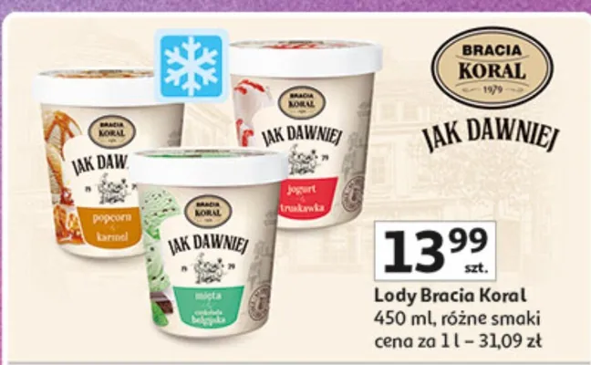 Lody Bracia Koral różne smaki promocja w Auchan