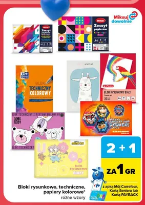 Blok techniczny kolorowy Oxford promocja w Carrefour Market