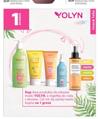Mgiełka do ciała i włosów Yolyn promocja w Hebe