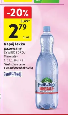 Napój lekko gazowany Żywiec Zdrój Minerals+ promocja w Intermarche