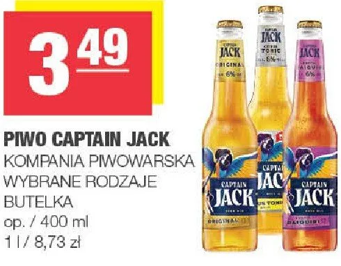 Piwo Captain Jack butelka wybrane rodzaje promocja w SPAR
