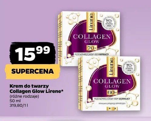 Krem do twarzy Lirene Collagen Glow 60+ promocja w Netto