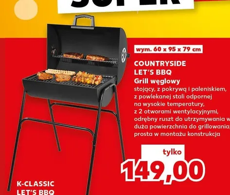 Grill węglowy Countryside Let's BBQ promocja w Kaufland