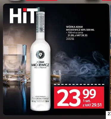 Wódka Adam Mickiewicz 40% 700 ml promocja w Selgros