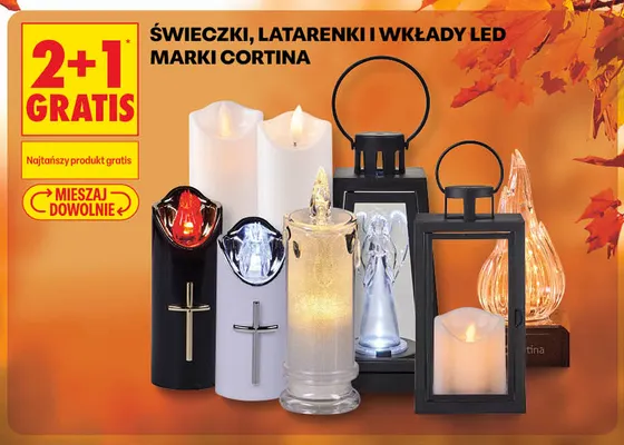 Świeczki latarenki i wkłady LED Cortina promocja w Biedronka