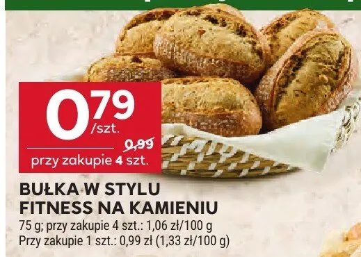 Bułka w stylu fitness na kamieniu promocja w Stokrotka