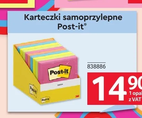Karteczki samoprzylepne Post-it promocja w Selgros