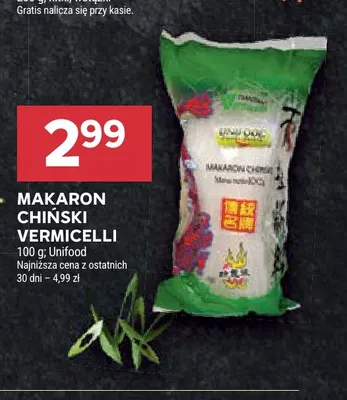 Makaron chiński Vermicelli Unifood promocja w Stokrotka
