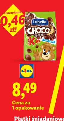 Płatki śniadaniowe Choco Muszelki Lubella Kubuś promocja w Lidl