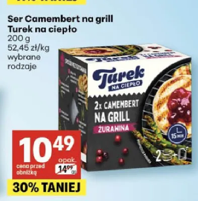 Ser Camembert na grill Turek na ciepło żurawina promocja w Delikatesy Centrum