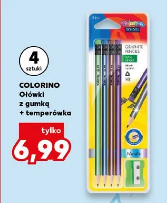 Ołówki z gumką i temperówką Colorino promocja w Kaufland