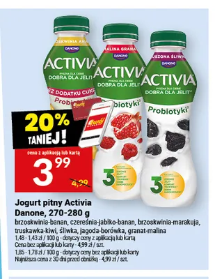 Jogurt pitny Activia Danone jagoda-borówka promocja w Twój Market
