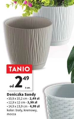 Doniczka Sandy - 14,9 x 13,9 cm promocja w Intermarche