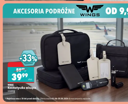 Kosmetyczka wisząca Wings czarna promocja w Biedronka Home