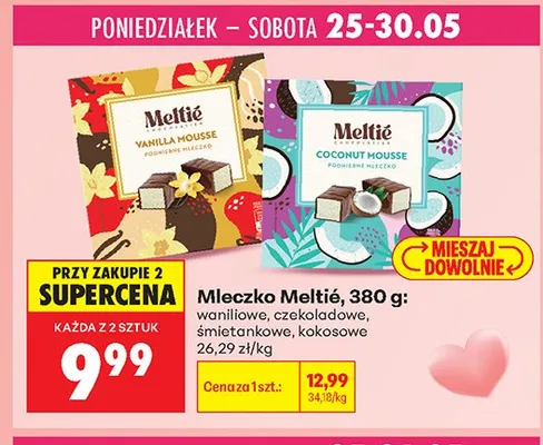 Mleczko Meltié kokosowe promocja w Biedronka