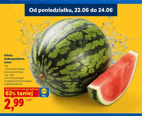 Arbuz drobnopestkowy luzem promocja w Lidl