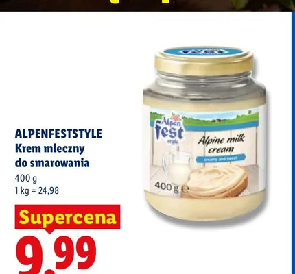 Krem mleczny do smarowania Alpenfeststyle promocja w Lidl