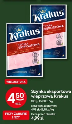 Szynka eksportowa wieprzowa Krakus promocja w Żabka