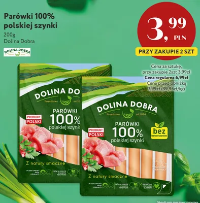 Parówki 100% polskiej szynki Dolina Dobra promocja w Market Point