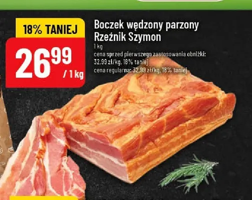 Boczek wędzony parzony Rzeźnik Szymon promocja w POLOmarket