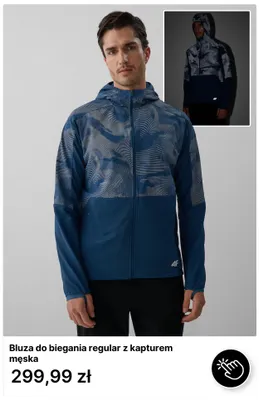 Bluza do biegania regular z kapturem męska 4F promocja w 4F