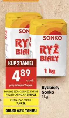 Ryż biały Sonko promocja w Delikatesy Centrum
