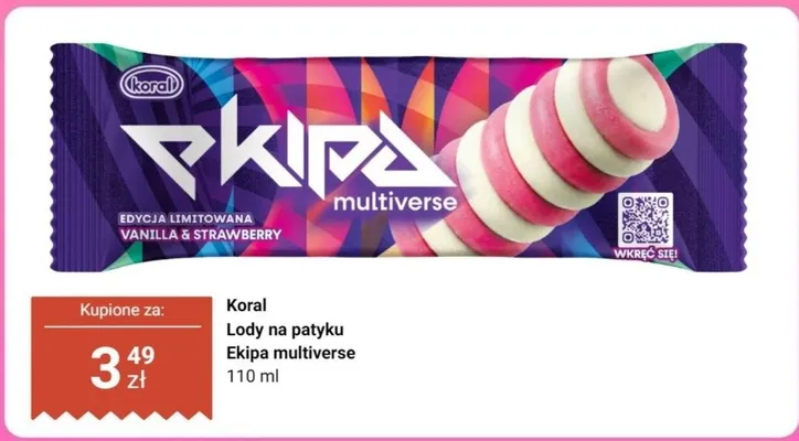 Lody na patyku Ekipa multiverse Koral promocja w Dino