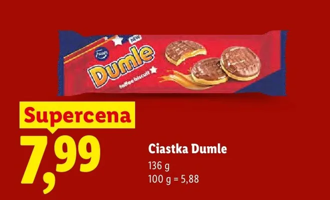 Ciastka Dumle Toffee Biscuit promocja w Lidl