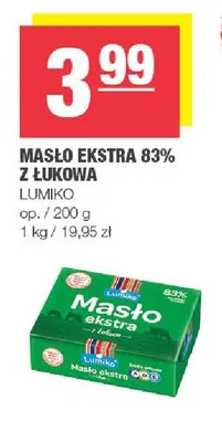 Masło ekstra 83% z Łukowa Lumiko promocja w SPAR