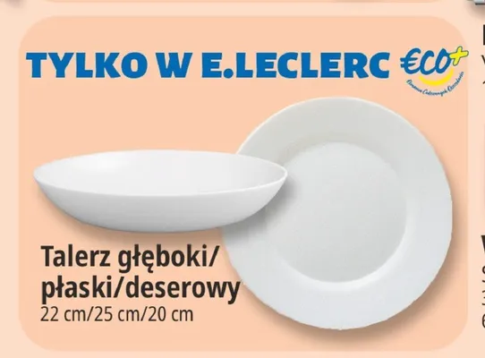 Talerz płaski Eco+ 25 cm promocja w Leclerc