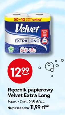 Ręcznik papierowy Velvet Extra Long promocja w Żabka