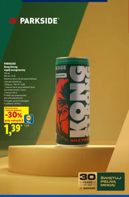 Napój energetyczny Kong Strong Parkside promocja w Lidl
