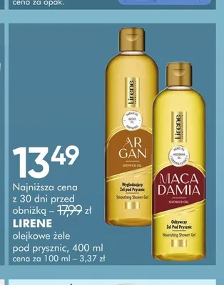 Olejkowy żel pod prysznic Lirene Argan promocja w Super-Pharm