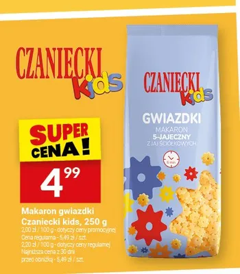 Makaron gwiazdki Czaniecki kids 250g promocja w Twój Market