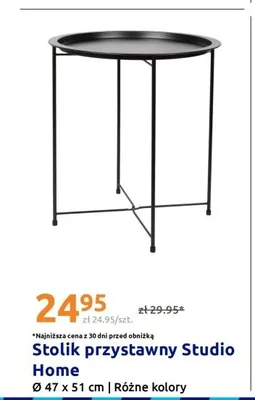 Stolik przystawny Studio Home Ø 47x51cm promocja w Action