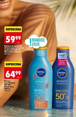 Balsam do opalania aktywujący naturalną opaleniznę SPF 30 Nivea Sun protect & bronze promocja w Biedronka