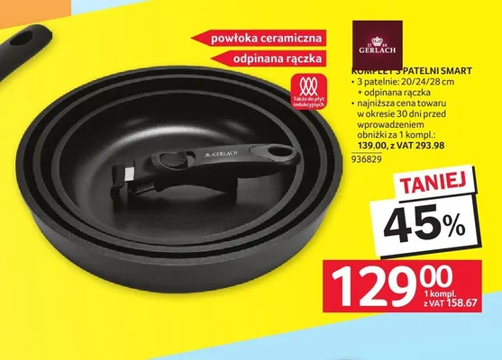 Komplet patelni Gerlach Smart 3-pak promocja w Selgros