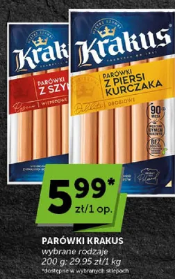 Parówki Krakus z piersi kurczaka promocja w Groszek