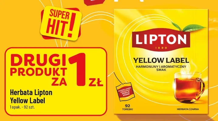 Herbata czarna Lipton Yellow Label promocja w POLOmarket