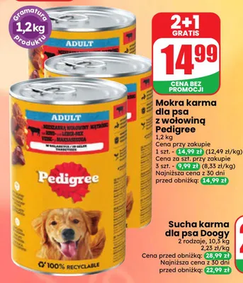 Mokra karma dla psa z wołowiną Pedigree promocja w Dino