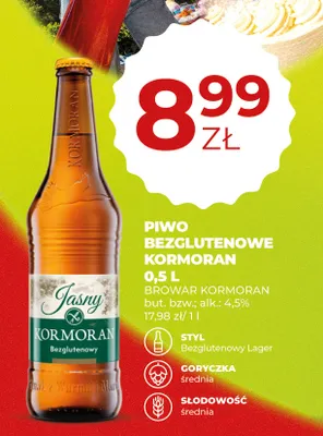 Piwo bezglutenowe Kormoran Jasny promocja w Duży Ben