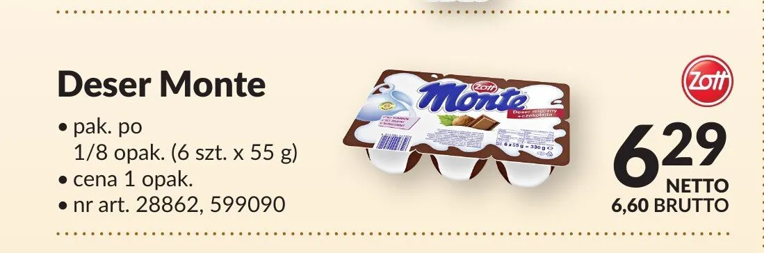 Deser Monte Zott 6-pak promocja w Makro