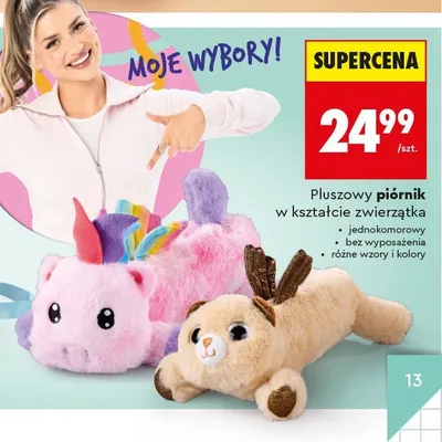 Pluszowy piórnik w kształcie zwierzątka Kayet promocja w Biedronka