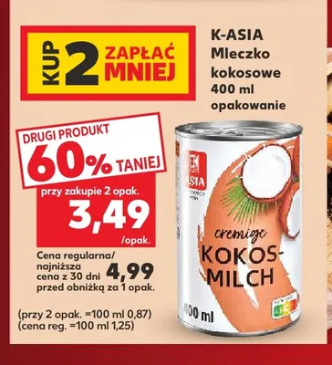 Mleczko kokosowe K-Asia promocja w Kaufland