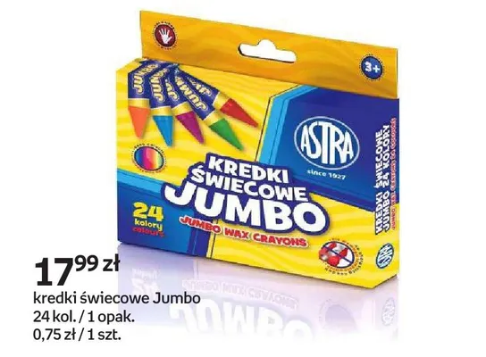 Kredki świecowe Jumbo Astra 24 kol. promocja w Empik