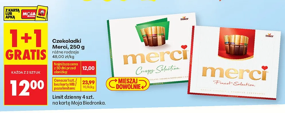 Czekoladki Merci Finest Selection promocja w Biedronka