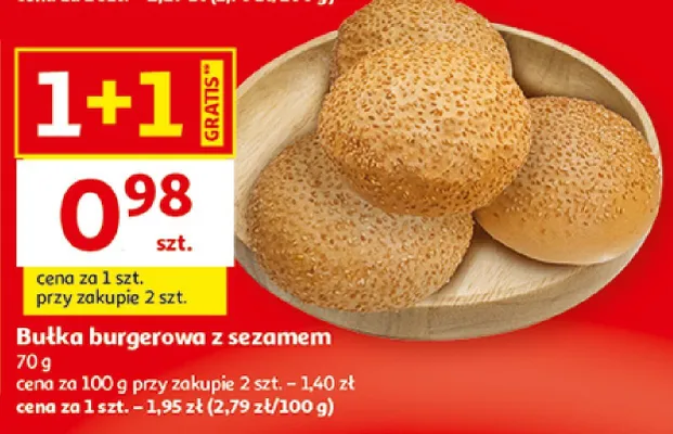 Bułka burgerowa z sezamem promocja w Auchan